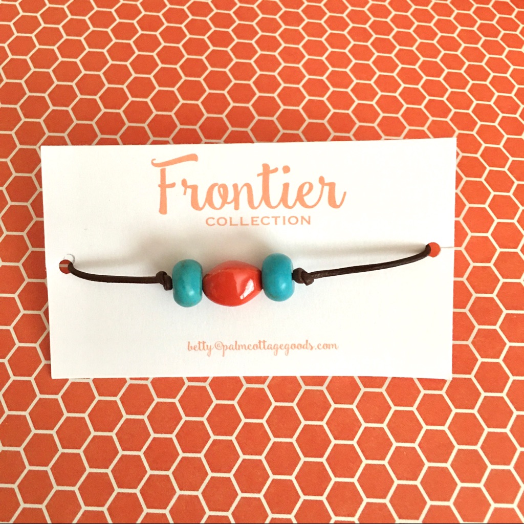 Leather And Bead Frontier Collection Bracelet.